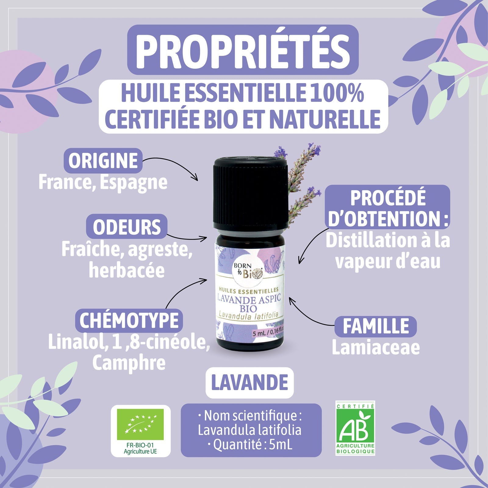Huile essentielle Lavande Aspic Certifiée Bio-2