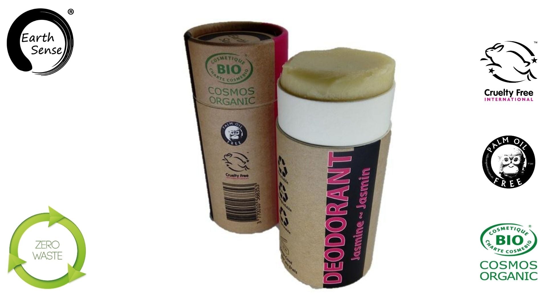 Organic Certified Natural Deodorant - Jasmine 100ml - I piece - 100% recycled paper packaging-11