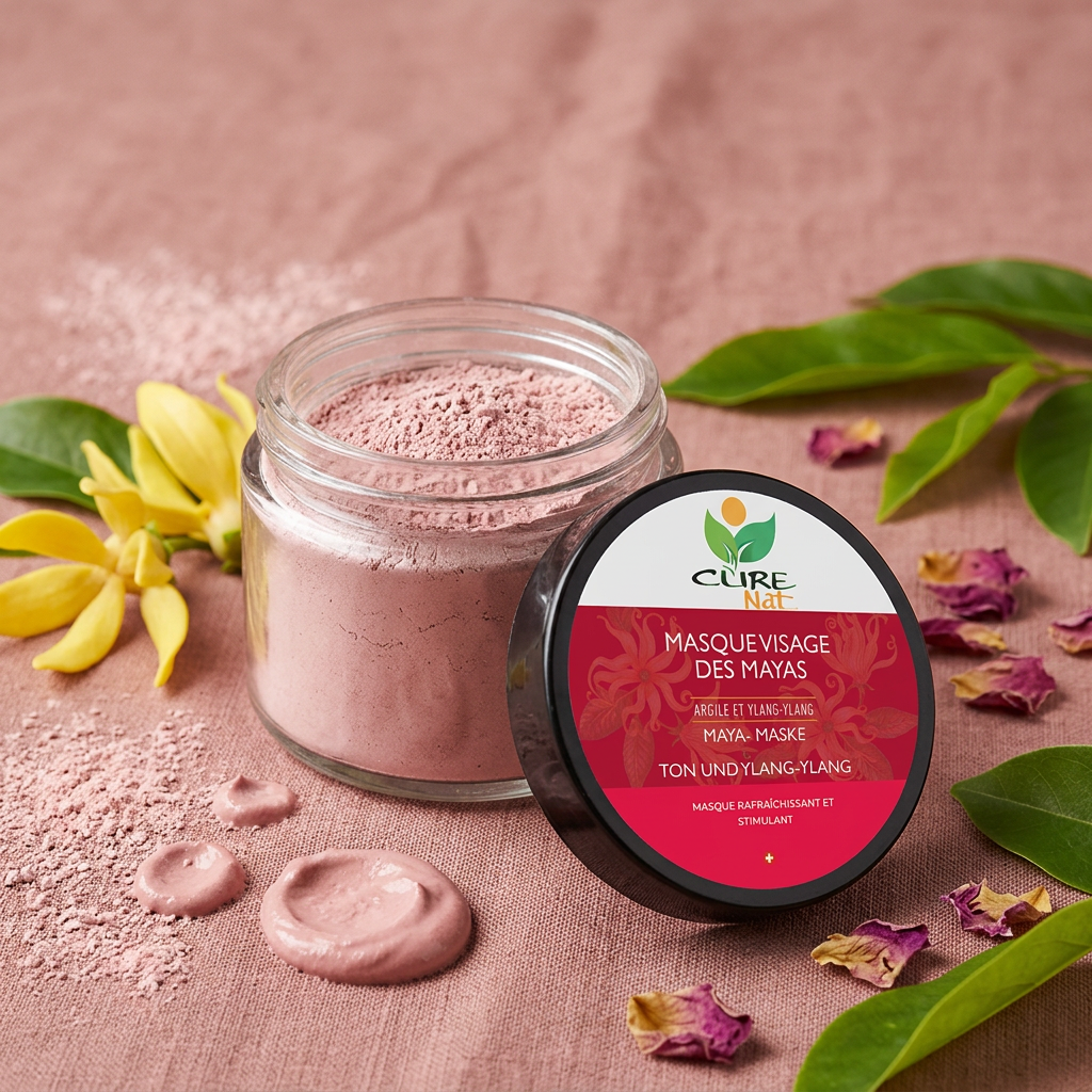 Masque Visage des Mayas Argile et Ylang-Ylang - Nettoyage des pores en profondeur-0